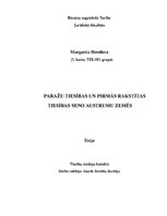 Eseja 'Paražu tiesības un pirmās rakstītās tiesības Seno Austrumu zemēs', 1.