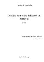 Referāts 'Iekšējās sekrēcijas dziedzeri un hormoni', 1.