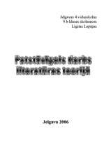 Referāts 'Literatūras teorija', 1.