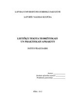 Referāts 'Lietišķā teksta teorētiskais un praktiskais apraksts', 1.