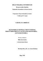 Konspekts 'Ekonomiskās sistēmas. Tirgus sistēma. Tirgus nepilnības un valsts loma ekonomikā', 1.