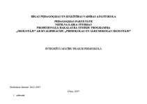 Prakses atskaite 'Integrētā mācību prakse pirmsskolā', 1.