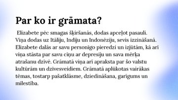 Prezentācija 'Ēd, lūdzies, mīli - Elizabete Gilberta', 3.