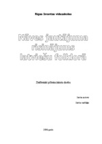 Referāts 'Nāves jautājuma risinājums latviešu folklorā', 1.
