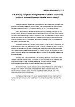 Eseja 'Moral Experiments on Human', 1.