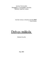 Referāts 'Dzīves māksla', 1.
