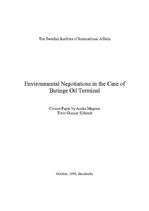 Referāts 'Environmental Negotiations in the Case of Butinge Oil Terminal', 1.