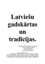 Referāts 'Latviešu gadskārtas un tradīcijas', 1.