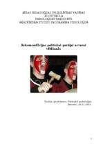 Referāts 'Politiķa tēla psiholoģiskā analīze', 1.