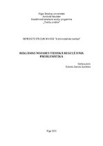 Referāts 'Reklāmas nozares tiesiskā regulējuma problemātika', 1.