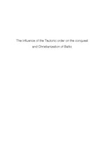 Referāts 'The Influence of the Teutonic Order on the Conquest and Christianization of Balt', 1.