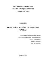 Referāts 'Personāla vadība un dienesta gaitas', 1.