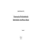 Referāts 'Samuela Pufendorfa dabiskās tiesības ideja', 1.