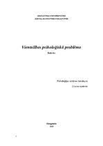 Referāts 'Vientulība', 1.