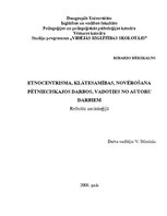 Referāts 'Etnocentrisma klātesamības novērošana pētnieciskajos darbos, vadoties no autoru ', 1.