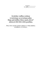 Paraugs 'Kvalitātes vadības sistēmas ieviešanas plāns', 1.