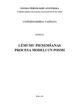 Referāts 'Lēmumu pieņemšanas procesa modeļi un posmi', 1.