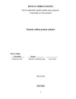 Prakses atskaite 'Finanšu vadības prakses atskaite', 1.