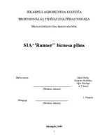 Biznesa plāns 'SIA "Runner" biznesa plāns', 1.