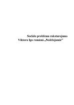 Eseja 'Sociālo problēmu raksturojums Viktora Igo romānā "Nožēlojamie"', 1.