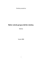 Referāts 'Baltu valodu grupas dzīvās valodas', 1.