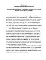 Eseja 'Kas mainās globalizācijas procesā? Laika un telpas transformācija globālās komun', 1.