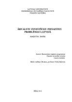 Diplomdarbs 'Ārvalstu investīciju piesaistes problēmas Latvijā', 1.