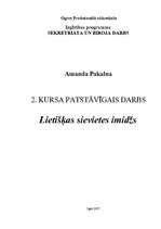 Konspekts 'Lietišķas sievietes imidžs', 1.