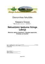 Referāts 'Nekustamā īpašuma līzings Latvijā', 1.