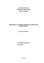Eseja 'Recenzija G.Svences grāmatai "Pieaugušo psiholoģija"', 1.