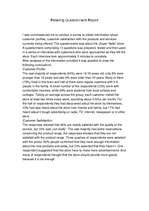 Konspekts 'Retailing Questionnaire Report', 1.