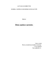 Referāts 'Datu analīzes metodes', 1.