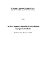Referāts 'Latvijas makroekonomiskais stāvoklis un iespēja to stabilizēt', 1.