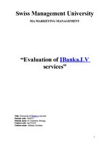 Referāts 'Evaluation of IBanka. LV Services', 1.