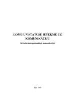 Referāts 'Lomu un statusu ietekme uz komunikāciju', 1.