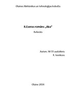 Referāts 'Regīnas Ezeras romāns "Aka"', 1.