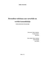 Referāts 'Personības veidošana caur neverbālo un verbālo komunikāciju', 1.