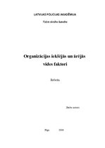 Referāts 'Organizācijas iekšējās un ārējās vides faktori', 1.