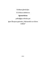 Referāts 'Igors Šuvajevs "Psihoanalīze un dzīves māksla"', 1.