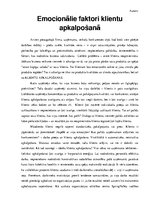 Eseja 'Emocionālie faktori klientu apkalpošanā', 1.