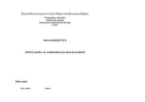 Prakses atskaite 'Aktīvā mācību un audzināšanas prakse pirmsskolā', 1.