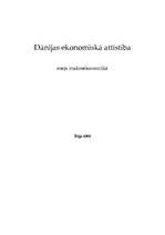 Eseja 'Dānijas ekonomiskā attīstība', 1.