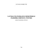 Referāts 'Latvijas Neatliekamās medicīniskās palīdzības dienesta vēsture', 1.