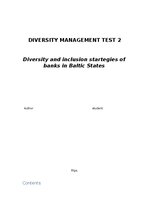 Eseja 'Diversity and inclusion strategies of banks in Baltic States', 1.