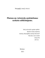 Eseja 'Platona un Aristoteļa audzināšanas uzskatu salīdzinājums', 1.
