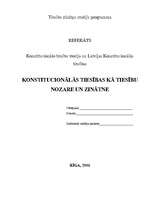 Referāts 'Konstitucionālās tiesības kā tiesību nozare un zinātne', 1.