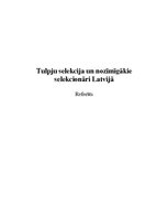 Referāts 'Tulpju selekcija un nozīmīgākie selekcionāri Latvijā', 1.