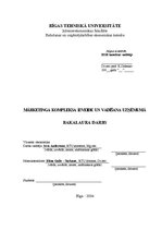 Diplomdarbs 'Mārketinga kompleksa izveide un vadīšana uzņēmumā', 1.