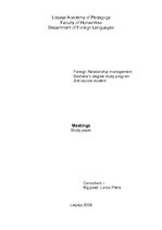 Referāts 'Meetings', 1.