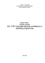 Prakses atskaite 'SIA "THB" finansiālā stāvokļa izvērtēšana un attīstības programmas', 1.